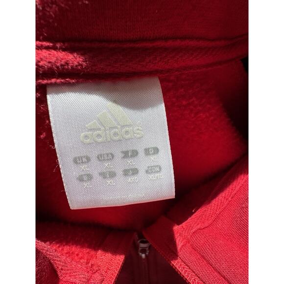 UW Badgers Adidas 3 Stripe Vtg Sweatshirt 1/4 Zip Pullover Mens XL Small Stain - Picture 9 of 14